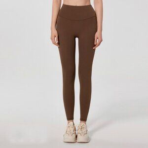 Lululemon High Waist Yoga Leggings | Brown Pilates Gym Athleisure